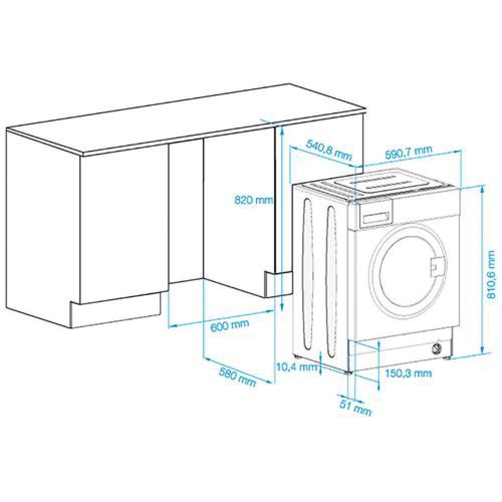 built in washing machine dimensions